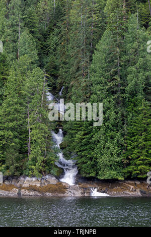 Waterfall in Misty Fjords National Monument, Alaska Stock Photo