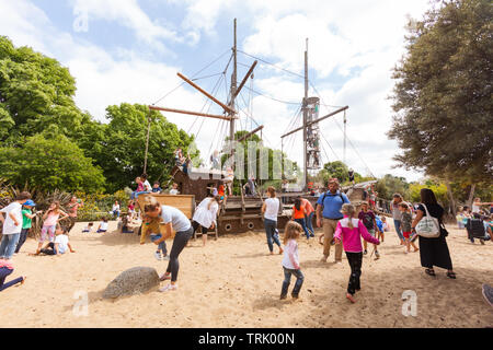 The Diana, Princess of Wales Memorial Playground is a memorial to Diana, Princess of Wales in Kensington Gardens, London, England, United Kingdom. Stock Photo