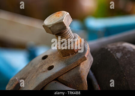 rusty bolt and thread close-up Stock Photo