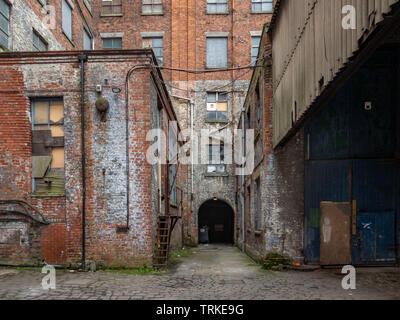 Abandoned factory buildings, Ancoats, Manchester, UK. Stock Photo