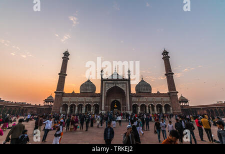 Day Trip to Jama Masjid, Old Delhi, India - The largest mosque of India Stock Photo