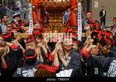 TOKYO, JAPAN, May 12, 2019 : Kanda Matsuri (or Kanda Festival) is one of the great Shinto festivals of Tokyo and is held in May, in odd-numbered years Stock Photo