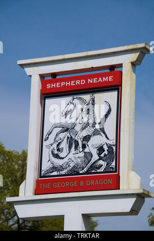 The George and Dragon  pub sign Ightham Kent England Stock Photo