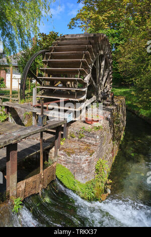 Mill wheel on the river Veules at Veules-les-Roses, Normandy, France, Europe. Photo V.D. Stock Photo