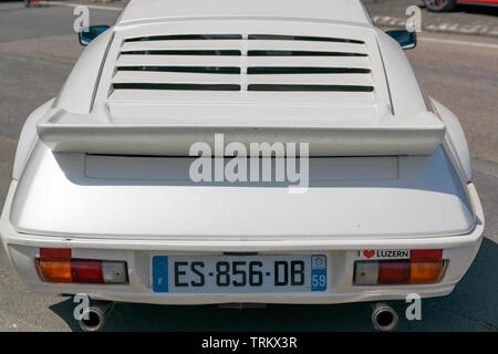 Wattrelos,FRANCE-June 02,2019: Renault Alpine A310 V6 Turbo,rear view,car exhibited at the 7th Retro Car Festival at the Renault Wattrelos Martinoire. Stock Photo