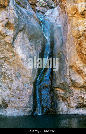 Europe, Spain, Canary Islands, Gran Canaria, Charco Azul waterfall Stock Photo