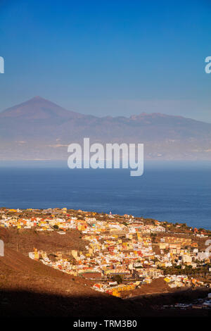 Europe, Spain, Canary Islands, La Gomera, Unesco Biosphere site, San Sebastian de la Gomera town, Tenerife in the background Stock Photo