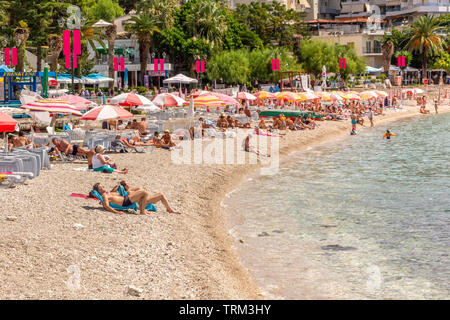 Sarandë or Saranda is a coastal town in Vlorë County, southern of Albania. Geographically, it is situated on an open sea gulf of the Ionian Sea in the Stock Photo