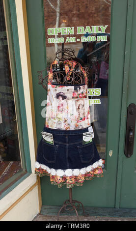 Bisbee, AZ/USA - 03-13-2019:  Colorful Apron at storefront in Bisbee, AZ Stock Photo