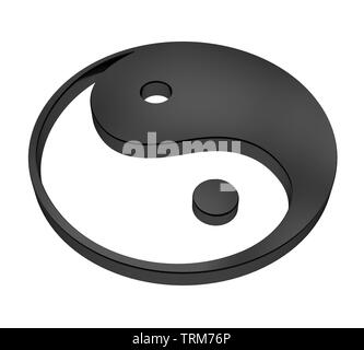 Yin and Yang Symbol Isolated Stock Photo