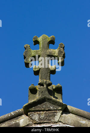 Cross from St Michaels and all angels church, Taddington village Derbyshire UK Stock Photo