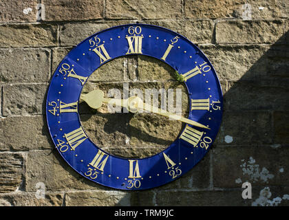 Tower clock at St Michaels and all angels church, Taddington village Derbyshire UK Stock Photo
