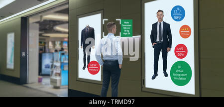 iot machine learning with human , object recognition which use artificial intelligence to analytic concept, it invents to prediction the customer need Stock Photo