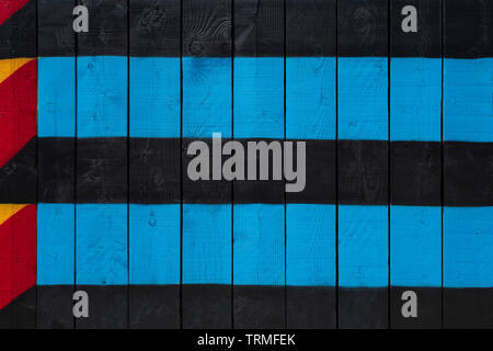 Background in old wooden plank painted in blue and black Stock Photo