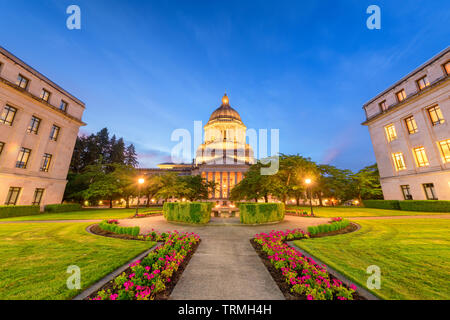 Olympia, Washington, USA state capitol building at dusk. Stock Photo