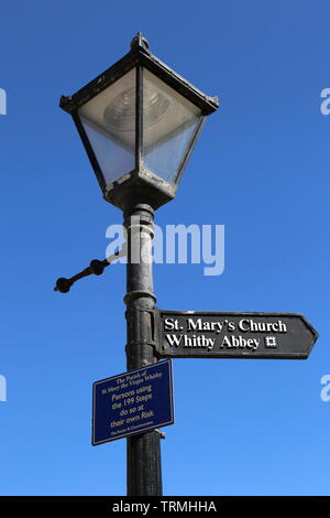 Abbey Steps, going up from old town to St Mary's, Whitby, Borough of Scarborough, North Yorkshire, England, Great Britain, United Kingdom, UK, Europe Stock Photo