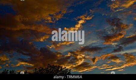 Clouds in Sunrise over Canyon, Texas. Stock Photo