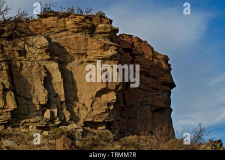 Cliffs along the Shore of Lake MacKinsey in the Panhandle of Texas Stock Photo