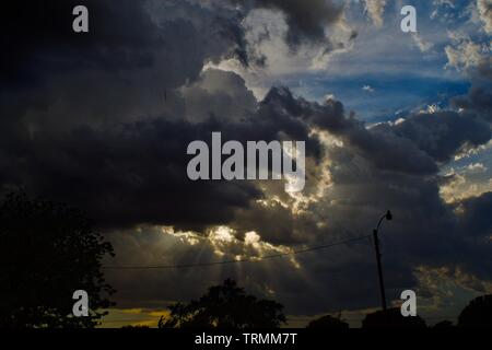 Storm Clouds over Canyon, Texas, Texas Panhandle Stock Photo