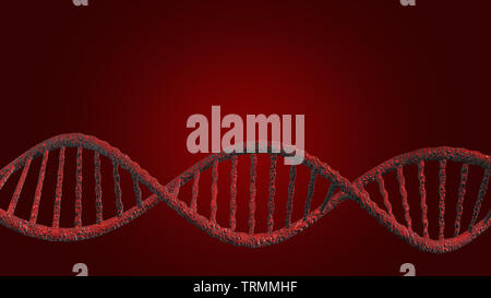 DNA vector, red line, red background Stock Photo