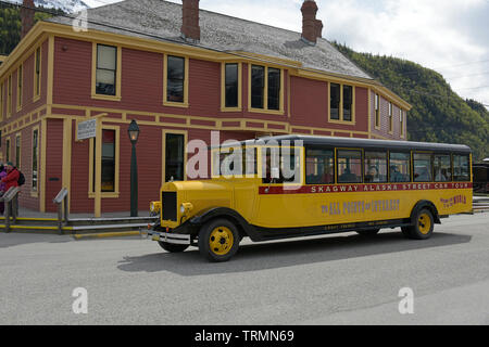 Street Car, Skagway, Alaska, Southeast Alaska, USA Stock Photo