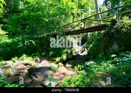 Waterfalls of Gaishöll in Sasbachwalden in the Black forest in Germany Stock Photo