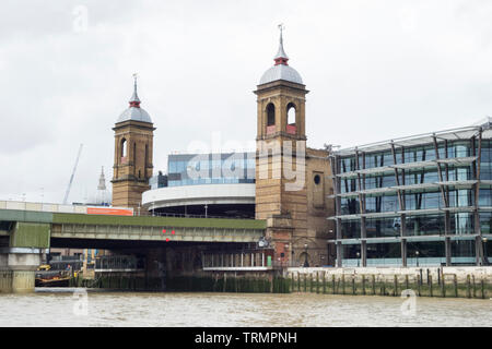 Cannon Street Railway Station and Bridge, London, UK Stock Photo