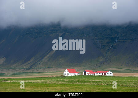 Small eco houses, countryside farmhouses in Iceland Stock Photo - Alamy