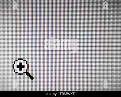 lens icon close up on lcd screen Stock Photo