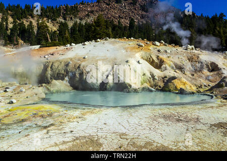 Boiling Pool in Bumpas Hell, Lassen Volcanic National Park, California Stock Photo