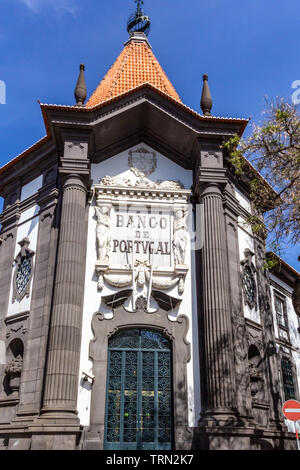 Banco De Portugal building in Funchal, Madeira. Stock Photo