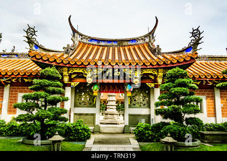 Singapore - Dec 18, 2018: Famous Lian Shan Shuang Lin Temple in Toa Payoh was gazetted as a national monument on 14 October 1980, with major restorati Stock Photo