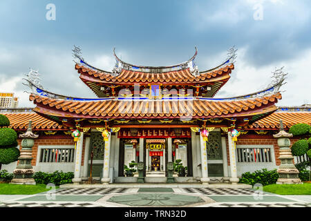Singapore - Dec 18, 2018: Famous Lian Shan Shuang Lin Temple in Toa Payoh was gazetted as a national monument on 14 October 1980, with major restorati Stock Photo