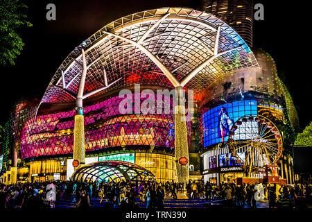 Singapore - Dec 1, 2018: Christmas Lighting decoration in front of ION Orchard Mall in Orchard road Singapore. Stock Photo