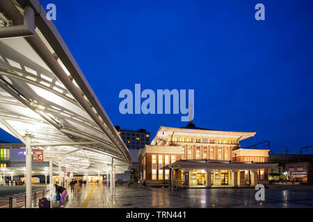 Asia, Japan, Nara train station, tourist office building Stock Photo