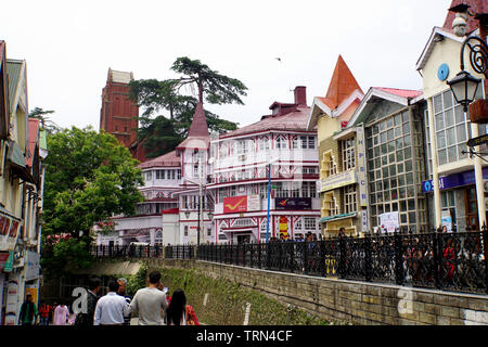 View from the Mall Road towards the Pink Central Post Office and Surrounding Buildings Stock Photo