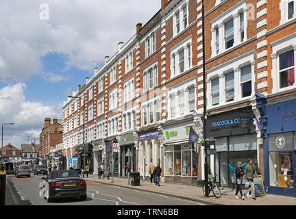 Wimbledon Village, a wealthy area of southwest London, UK. Shows ornate ...