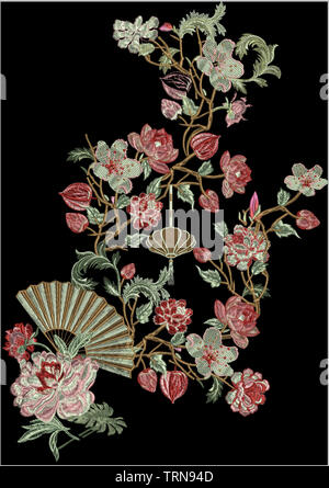 Textile Print Related Manually Illustrated Artwork Digitally Enhanced In Adobe Photoshop CC+ 20019 With special Effects and Brushes Manually Artwork Stock Photo