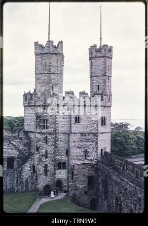 Eagle Tower, Caernarfon Castle, Caernarvonshire, North Wales, 1962. Creator: Norman Barnard. Stock Photo