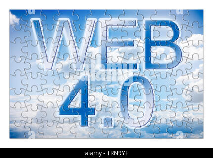 WEB 4.0 - concept image in puzzle shape Stock Photo
