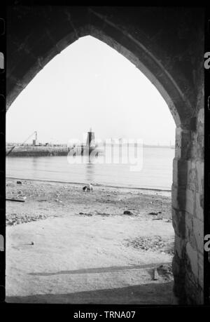 Sandwell Gate and Old Pier Lighthouse, Hartlepool, County Durham, c1955-c1980. Creator: Ursula Clark. Stock Photo