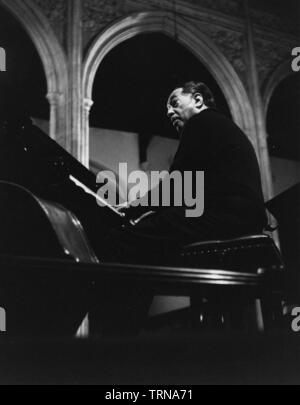 Duke Ellington, rehearsal for a Sacred Concert at Great St Mary's Church, Cambridge, 1967. Creator: Brian Foskett. Stock Photo