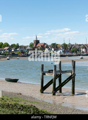 view of Maldon with the river Blackwater and Thames barges Stock Photo