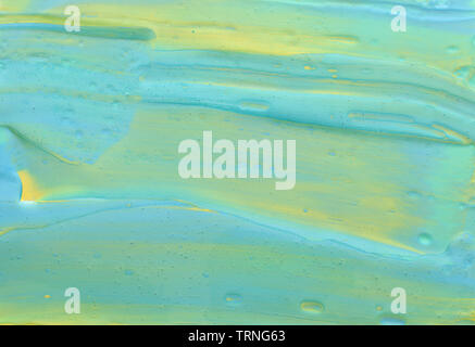 abstract marbleized effect background. mint, yellow, white and green creative colors. Beautiful paint Stock Photo