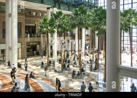 The Winter Garden Atrium, Brookfield Place in Battery Park City, NYC, USA Stock Photo