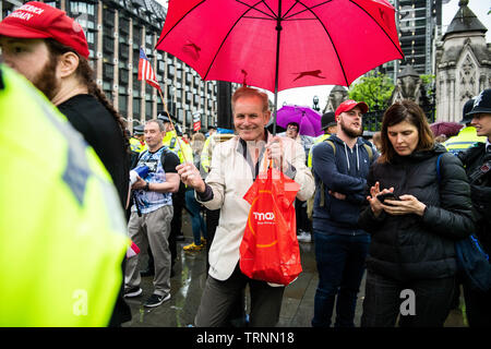 Pro Trump protesters pictured in early June, London 2019. Stock Photo