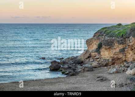 Ammes beach after the sunset in Kefalonia / Cephalonia island, Greece Stock Photo