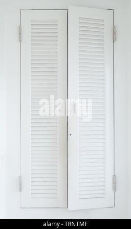 Closed White Interior Shuttered Window Frame Stock Photo - Alamy