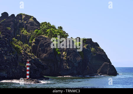 Lighthouse at a Rock on Yasawa Islands, Fiji Island, South Pacific Stock Photo