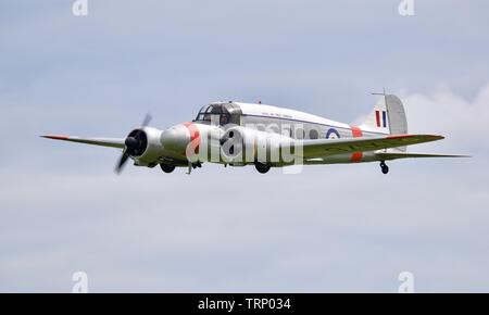 1946 Avro C19 Anson airborne at the 2019 Flying Festival at Shuttleworth Stock Photo